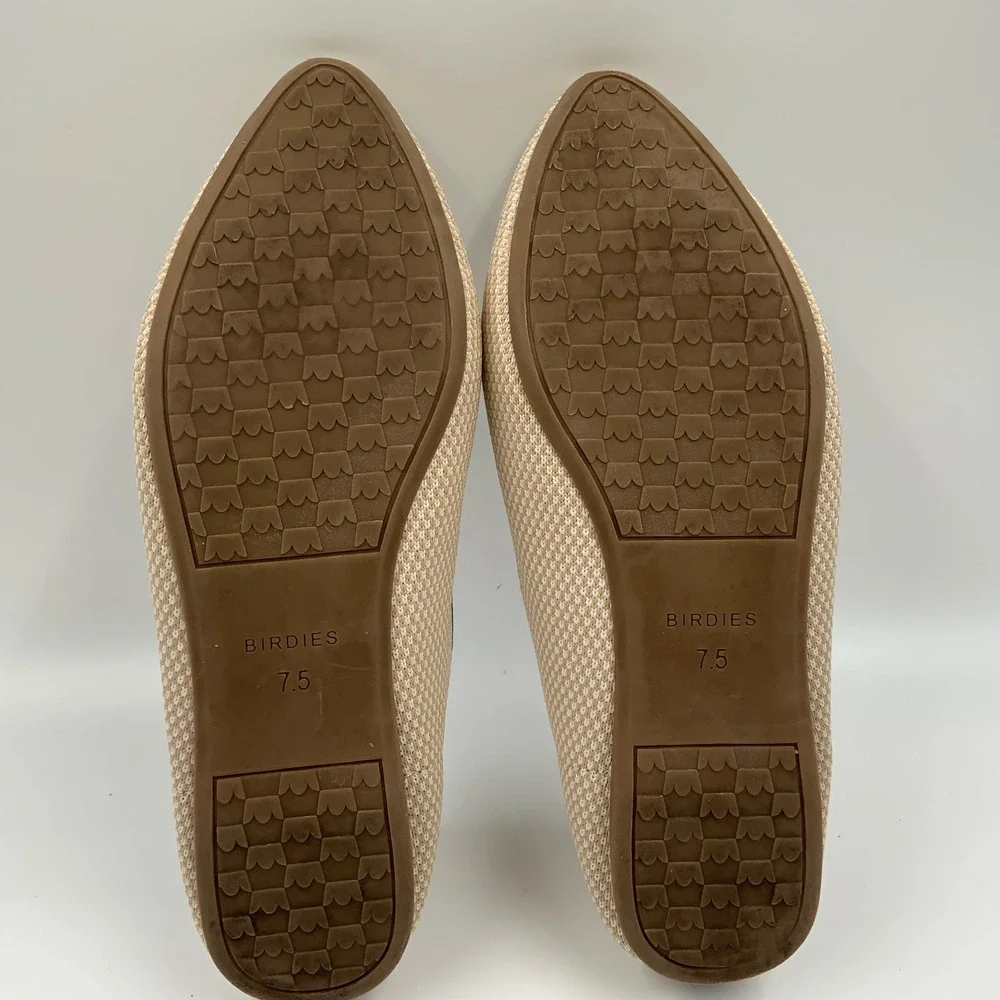 Birdies Blackbird Tan Navy Blue Knit Pointed Toe‎ Flat Loafers Womens 7.5